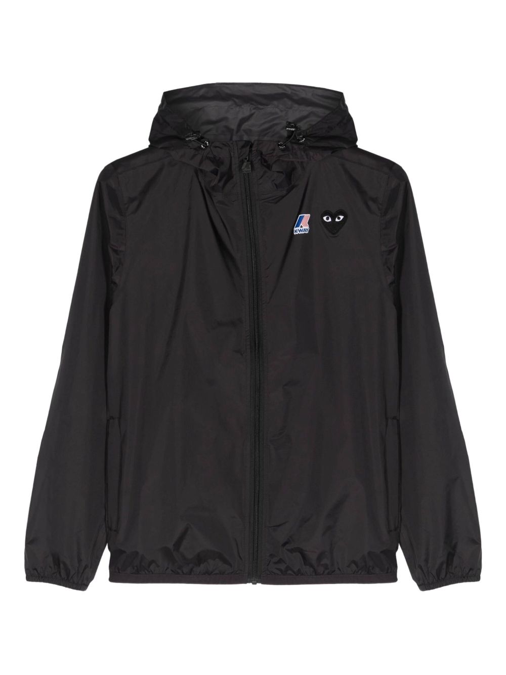 K-Way con cappuccio e logo in nero Comme des garcons play x k-way - unisex 