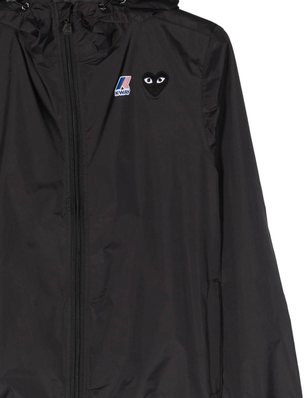 K-Way con cappuccio e logo in nero Comme des garcons play x k-way - unisex 