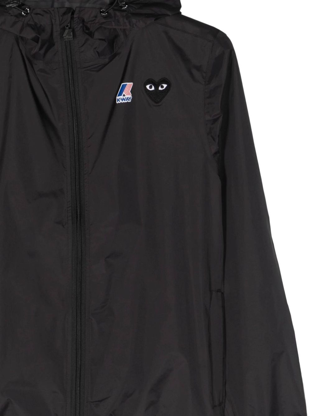 K-Way con cappuccio e logo in nero Comme des garcons play x k-way - unisex 