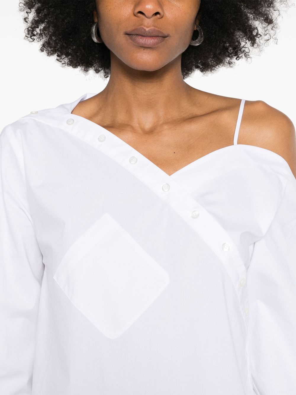 Camicia Heart scollo asimmetrico in bianco Coperni - donna 