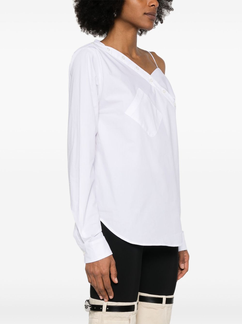 Camicia Heart scollo asimmetrico in bianco Coperni - donna 