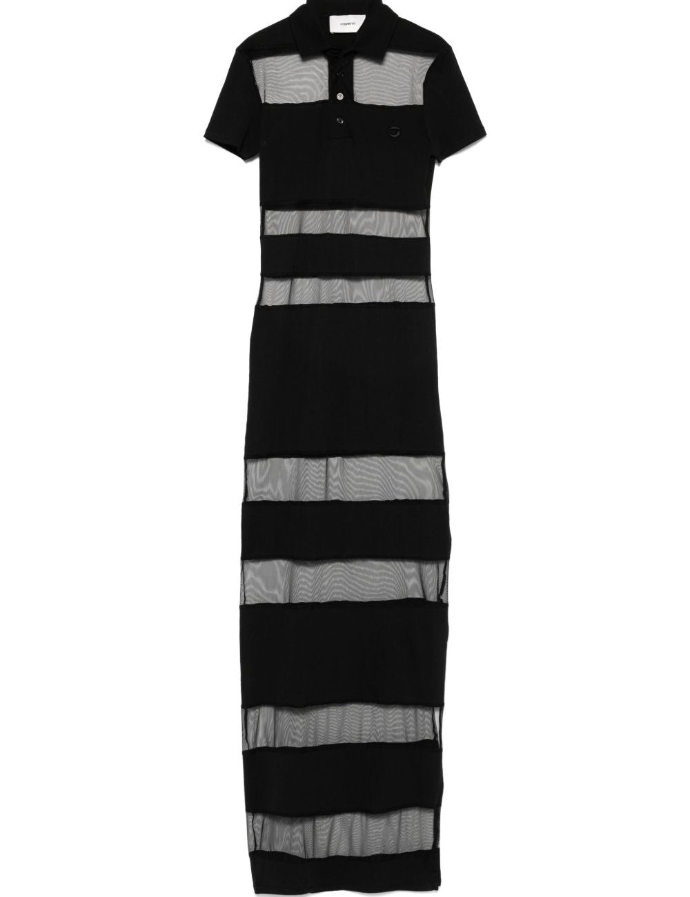 Abito polo semi trasparente a righe in nero Coperni - donna 