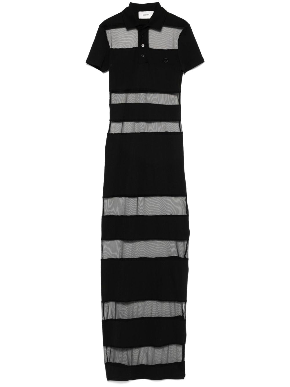 Abito polo semi trasparente a righe in nero Coperni - donna 