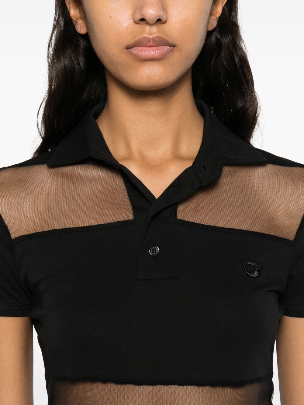 Abito polo semi trasparente a righe in nero Coperni - donna 