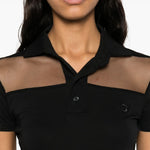 Abito polo semi trasparente a righe in nero Coperni - donna 
