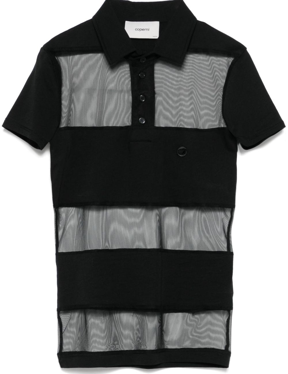 Polo semi trasparente a righe in nero Coperni - donna 