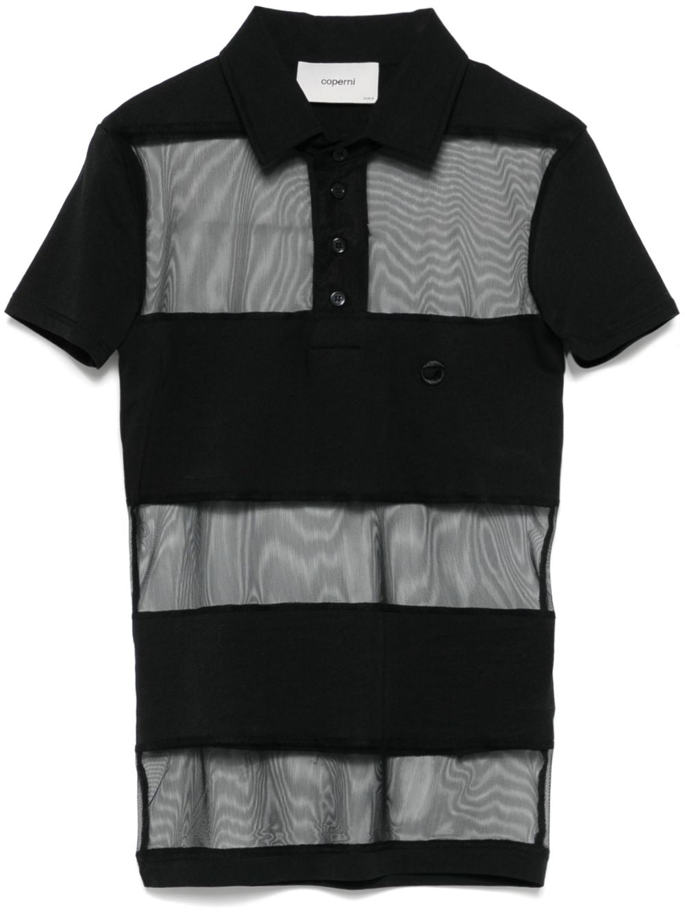 Polo semi trasparente a righe in nero Coperni - donna 
