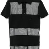 Polo semi trasparente a righe in nero Coperni - donna 