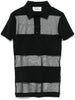 Coperni semi-sheer striped polo shirt in black - women