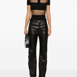 Polo semi trasparente a righe in nero Coperni - donna 