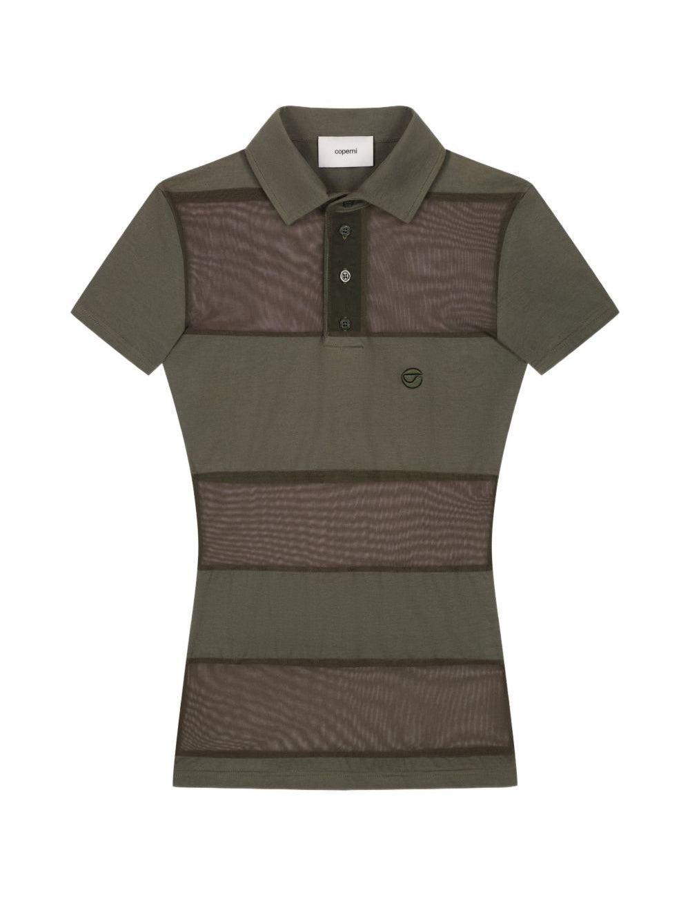 Polo semi trasparente a righe in verde Coperni - donna 