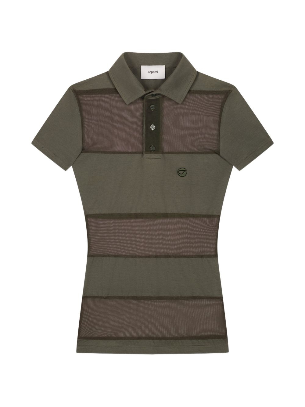 Polo semi trasparente a righe in verde Coperni - donna 