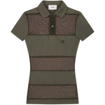 Polo semi trasparente a righe in verde Coperni - donna 
