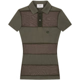 Polo semi trasparente a righe in verde Coperni - donna 