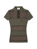 Polo semi trasparente a righe in verde Coperni - donna