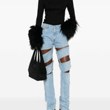 Jeans cut-out in azzurro Coperni - donna 