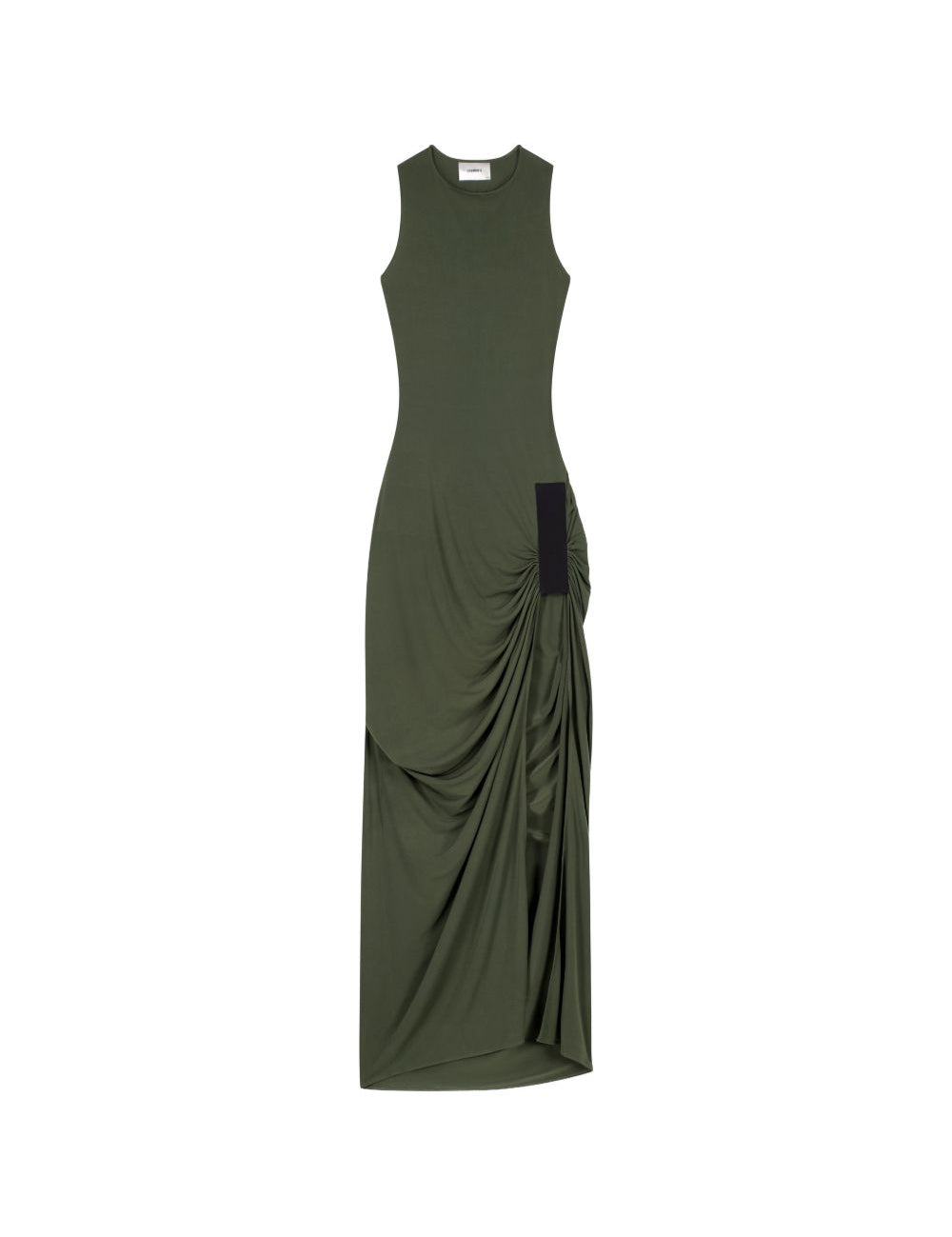 Abito lungo drappeggiato in verde militare Coperni - donna 