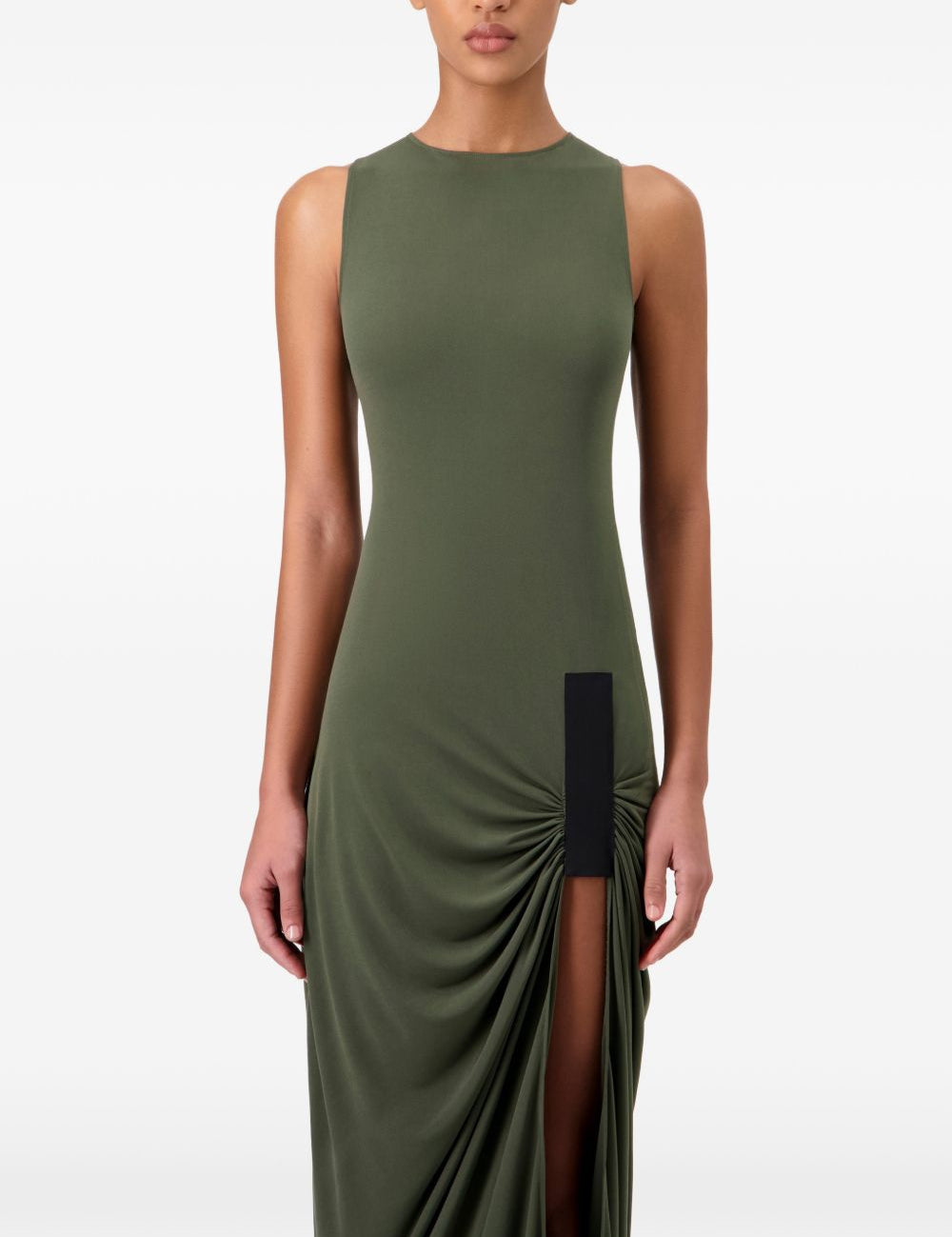 Abito lungo drappeggiato in verde militare Coperni - donna 