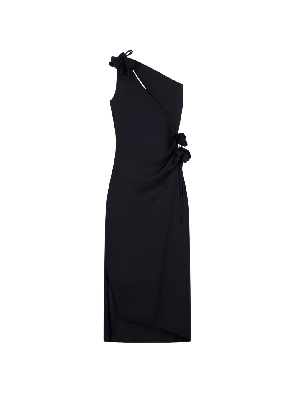 Abito lungo asimmetrico floreale in nero Coperni - donna 