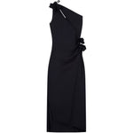 Abito lungo asimmetrico floreale in nero Coperni - donna 