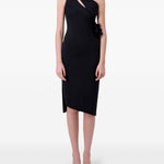 Abito lungo asimmetrico floreale in nero Coperni - donna 