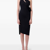 Abito lungo asimmetrico floreale in nero Coperni - donna 