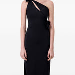 Abito lungo asimmetrico floreale in nero Coperni - donna 