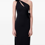 Abito lungo asimmetrico floreale in nero Coperni - donna 