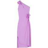 Abito midi asimmetrico con decorazioni in viola Coperni - donna 