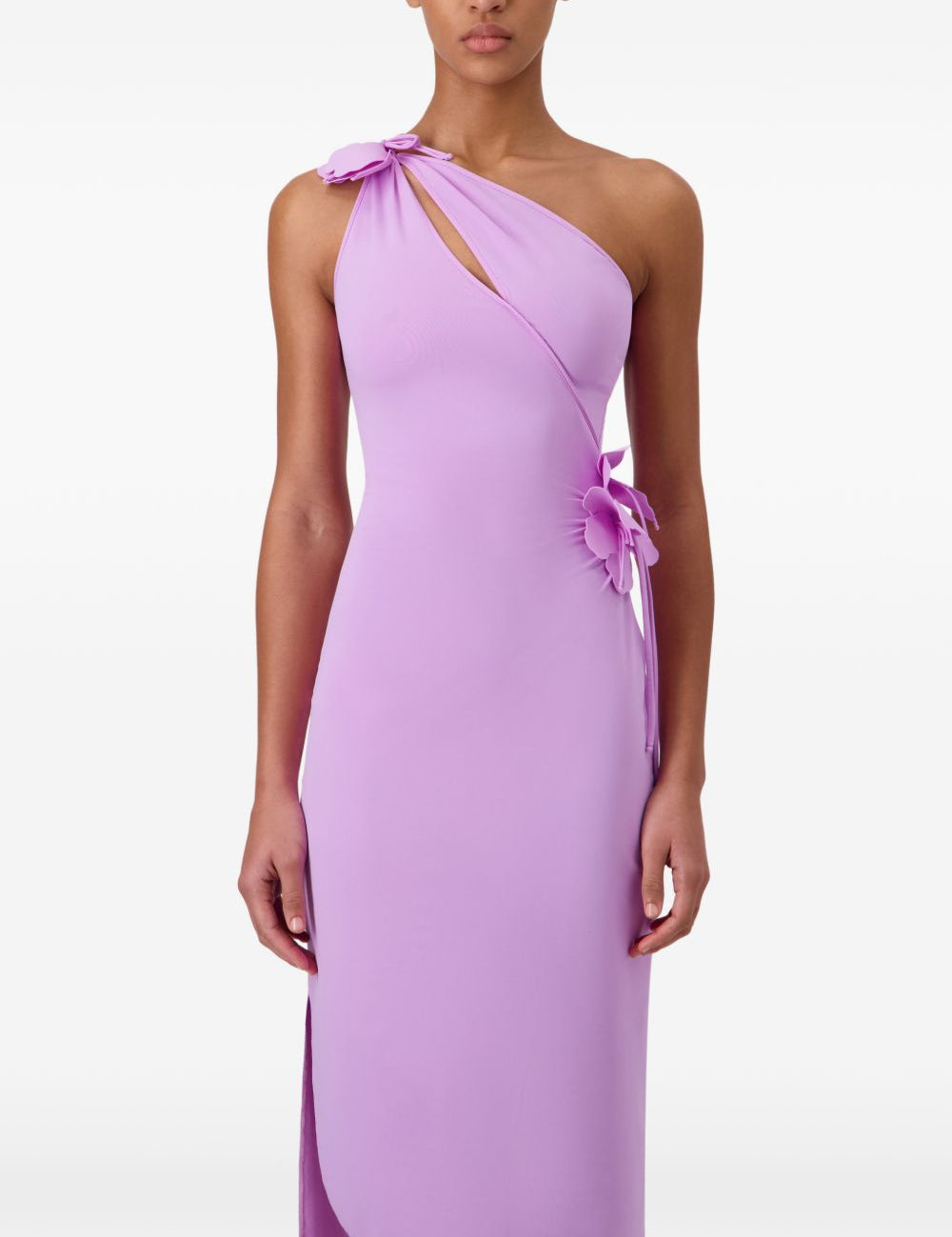 Abito midi asimmetrico con decorazioni in viola Coperni - donna 