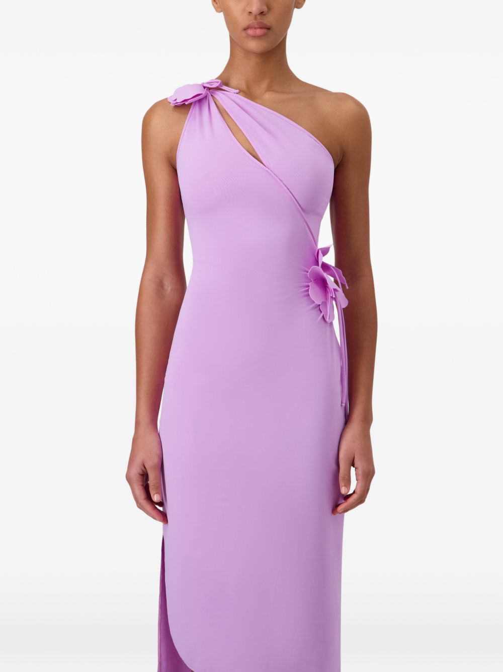 Abito midi asimmetrico con decorazioni in viola Coperni - donna 