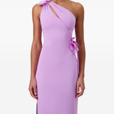 Abito midi asimmetrico con decorazioni in viola Coperni - donna 