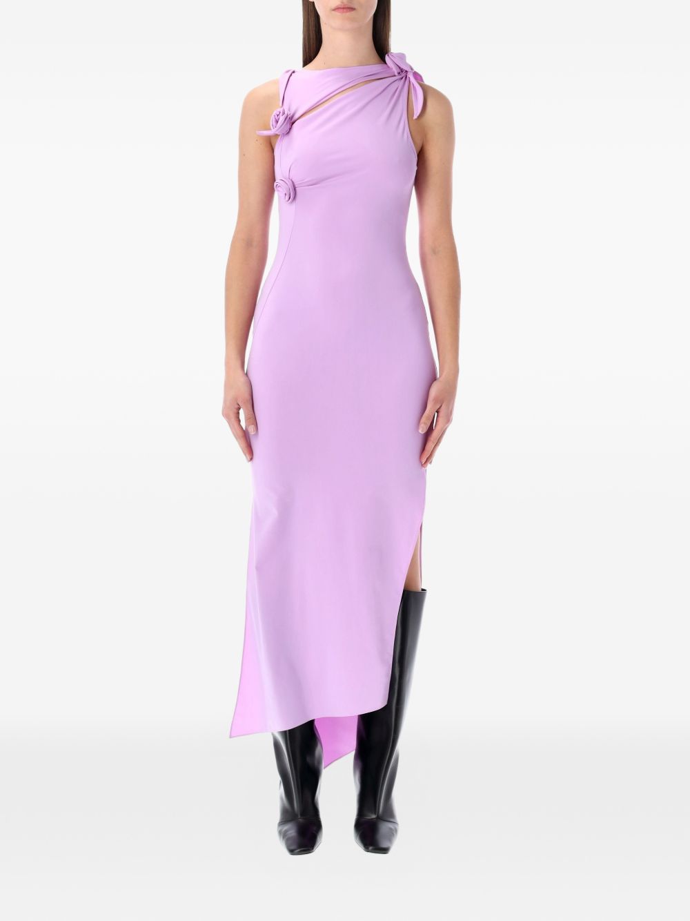 Abito midi con fiori in viola Coperni - donna 
