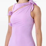 Abito midi con fiori in viola Coperni - donna 