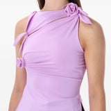 Top asimmetrico in lilla Coperni - donna 
