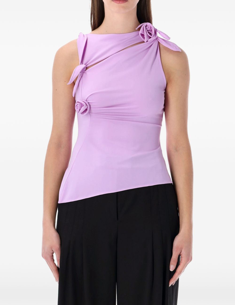 Top asimmetrico in lilla Coperni - donna 