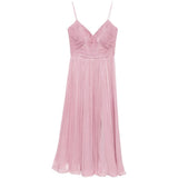Abito maxi plisettato in lilla Costarellos - donna 