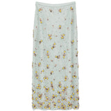Gonna midi con decorazioni a fiori in verde Costarellos - donna 
