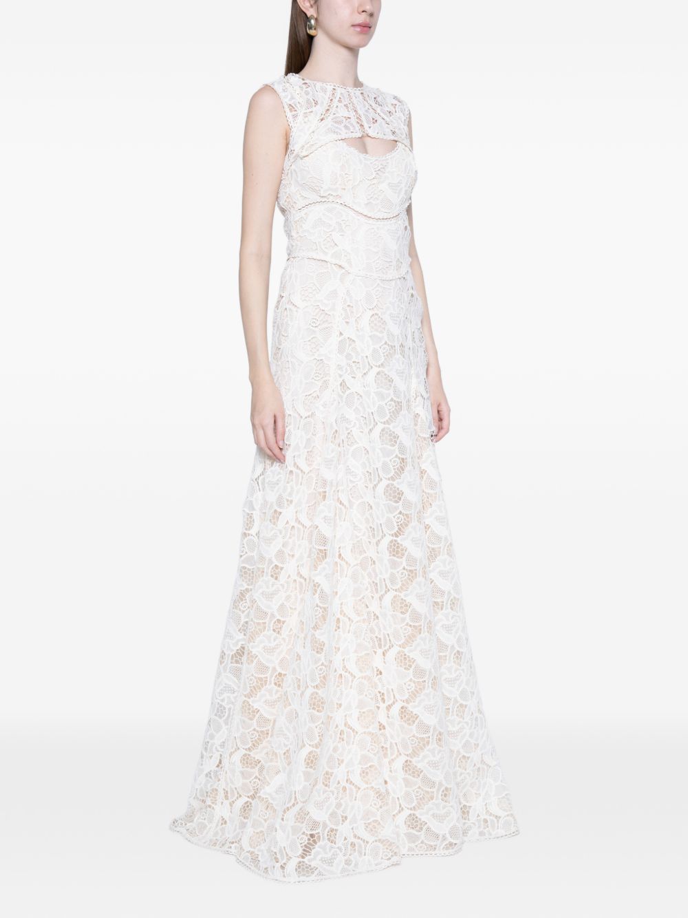 Abibto maxi in pizzo in beige Costarellos - donna 
