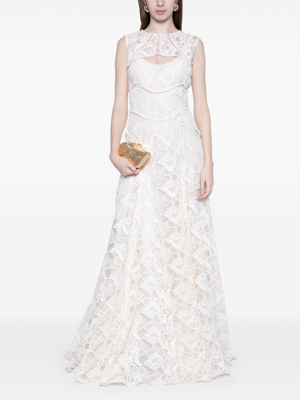 Abibto maxi in pizzo in beige Costarellos - donna 