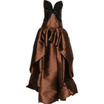 Abito a strati decorato con cristalli in marrone Costarellos - donna 