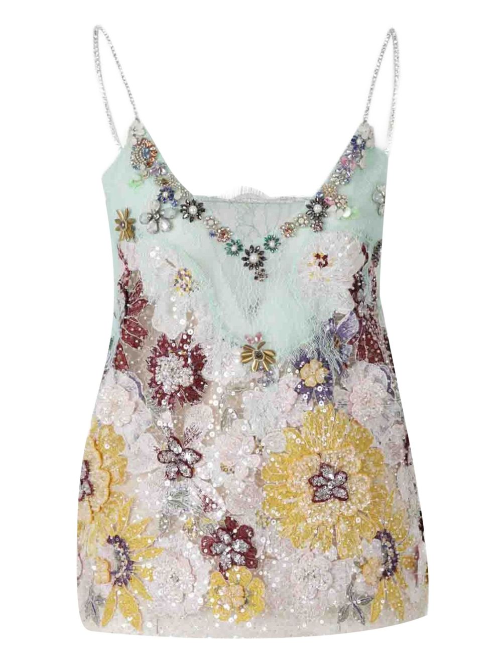 Top in pizzo con paillettes in beige Costarellos - donna 