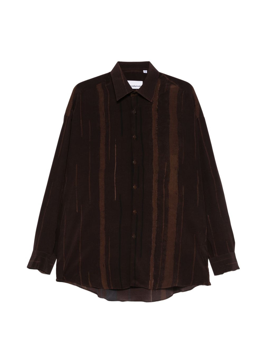 Camicia valentino con righe verticali in marrone costumein - uomo 