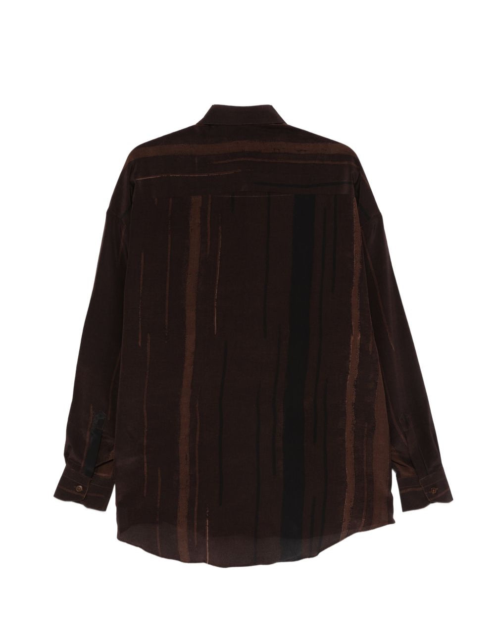 Camicia valentino con righe verticali in marrone costumein - uomo 