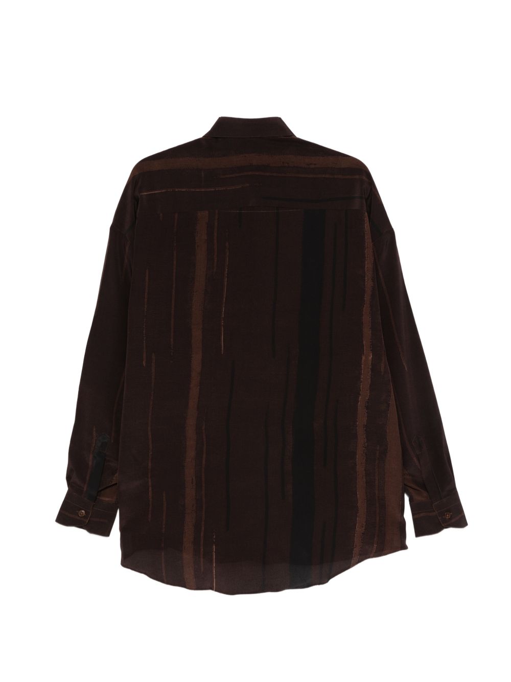 Camicia valentino con righe verticali in marrone costumein - uomo 