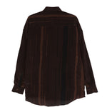 Camicia valentino con righe verticali in marrone costumein - uomo 
