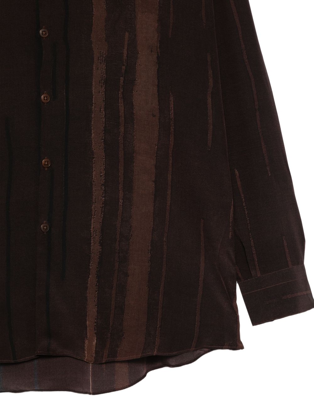Camicia valentino con righe verticali in marrone costumein - uomo 