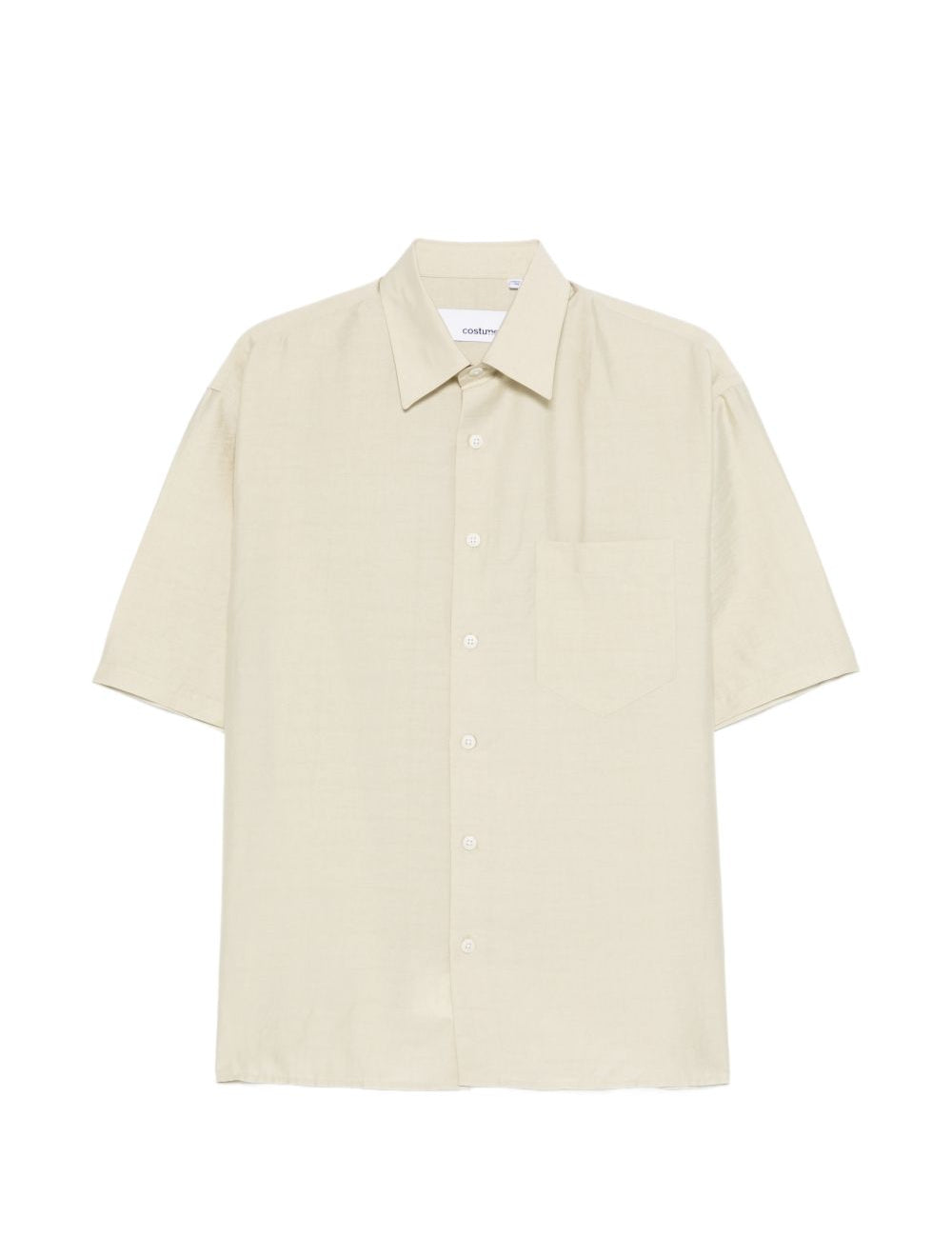 Camicia con tasca a maniche corte in avorio Costumein - uomo 