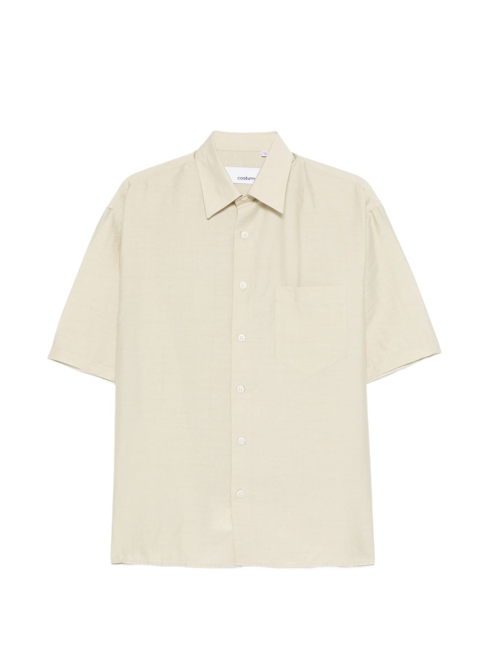 Camicia con tasca a maniche corte in avorio Costumein - uomo 