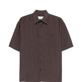 Camicia con tasca a maniche corte in marrone Costumein - uomo 